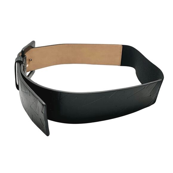 Michael Kors | Women | Black Wide Embossed Genuine Leather Belt | Small-Medium main image 5